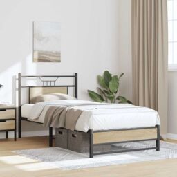 Berkfield Home Bed Frame without Mattress Sonoma Oak 80x200 cm Engineered Wood in Brown - thumbnail 5