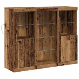 Berkfield Home Sideboard with LED Lights Old Wood 123x37x100 cm Engineered Wood in Brown - Size: 123 x 37 x 100 cm - thumbnail 1