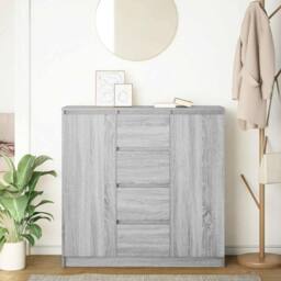 Berkfield Home Sideboard with Drawers Grey Sonoma 100.5x35x98.5 cm Engineered Wood - thumbnail 1
