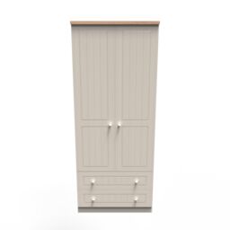 Ready Assembled 2 U Norton 2 Door 2 Drawer Wardrobe (Ready Assembled) in Taupe - Size: Large - thumbnail 2
