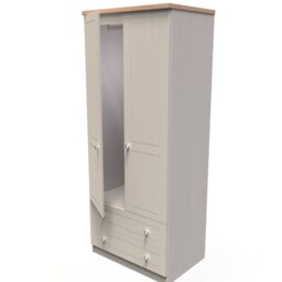 Ready Assembled 2 U Norton 2 Door 2 Drawer Wardrobe (Ready Assembled) in Taupe - Size: Large - thumbnail 6