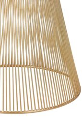 Orsina Small Coffee Table, Hourglass Wire Frame with Gold Finish, Natural Mango Wood Circular Top, Modern Table - thumbnail 5