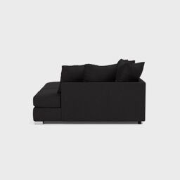 LUXURY LIFE Ariana Right Hand Facing Fabric Corner Sofa with Footstool in Black - thumbnail 5