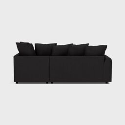 LUXURY LIFE Ariana Right Hand Facing Fabric Corner Sofa with Footstool in Black - thumbnail 4