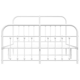 Berkfield Home Metal Bed Frame with Headboard & Footboard White 135x190 cm Double - thumbnail 6