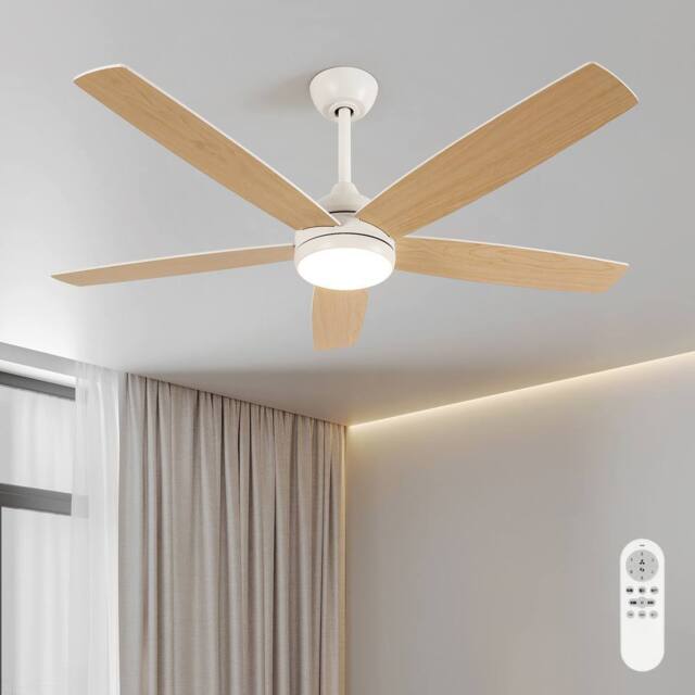 Pheashine Quiet Ceiling Fan 52 Inch 22W LED Remote Control 3000K-6500K in White - image 1