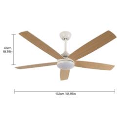 Pheashine Quiet Ceiling Fan 52 Inch 22W LED Remote Control 3000K-6500K in White - thumbnail 3