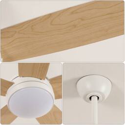 Pheashine Quiet Ceiling Fan 52 Inch 22W LED Remote Control 3000K-6500K in White - thumbnail 4