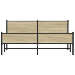 Berkfield Home Metal Bed Frame without Mattress Sonoma Oak 160x200 cm in Light Tan - thumbnail 5