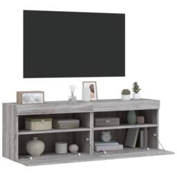 Berkfield Home TV Wall Cabinets with LED Lights 2 pcs Grey Sonoma 60x30x40 cm - Size: 60 x 30 x 40 cm - thumbnail 7