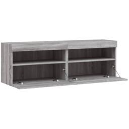 Berkfield Home TV Wall Cabinets with LED Lights 2 pcs Grey Sonoma 60x30x40 cm - Size: 60 x 30 x 40 cm - thumbnail 8