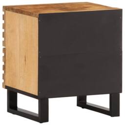 Berkfield Home Bedside Cabinets 2 pcs 40x34x46 cm Solid Wood Rough Mango in Brown - Size: 40 x 34 x 46 cm - thumbnail 6