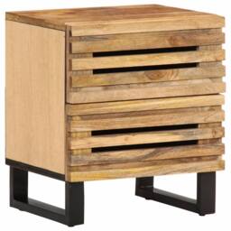 Berkfield Home Bedside Cabinets 2 pcs 40x34x46 cm Solid Wood Rough Mango in Brown - Size: 40 x 34 x 46 cm - thumbnail 1