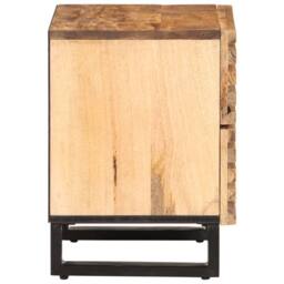 Berkfield Home Bedside Cabinets 2 pcs 40x34x46 cm Solid Wood Rough Mango in Brown - Size: 40 x 34 x 46 cm - thumbnail 5