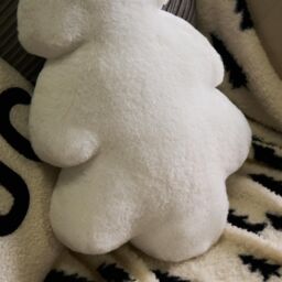 OHS Christmas Tree Faux Fur Scatter Cushion Decorative Pillow in White - thumbnail 2