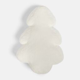 OHS Christmas Tree Faux Fur Scatter Cushion Decorative Pillow in White - thumbnail 3