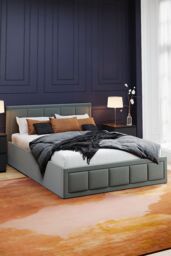 Home Discount Vida Designs Vanita Upholstered Ottoman Storage Bed Frame Linen UKFR Fabric in Light Grey - Size: Double - thumbnail 5