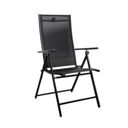 Samuel Alexander Outdoor Garden Patio Multi Position Reclining Folding Chair in Black