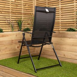 Samuel Alexander Outdoor Garden Patio Multi Position Reclining Folding Chair in Black - thumbnail 5