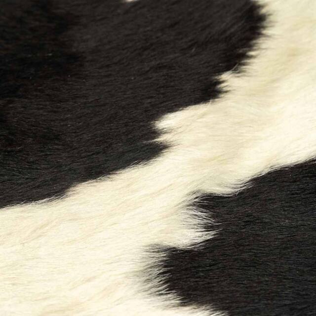 Berkfield Home Real Cowhide Rug Black & White 180x220 cm - Size: Medium - image 1