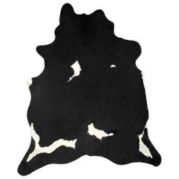 Berkfield Home Real Cowhide Rug Black & White 180x220 cm - Size: Medium - thumbnail 5