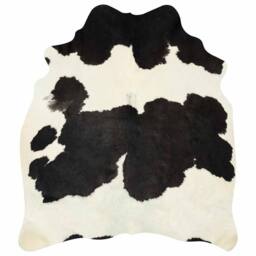 Berkfield Home Real Cowhide Rug Black & White 180x220 cm - Size: Medium - thumbnail 7