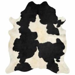 Berkfield Home Real Cowhide Rug Black & White 180x220 cm - Size: Medium - thumbnail 8