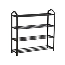 Home Source 5 Tier Metal Plastic Shoe Storage Rack Hallway Entryway Organisational in Black - thumbnail 6