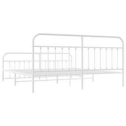 Berkfield Home Metal Bed Frame with Headboard & Footboard White 193x203 cm - thumbnail 8