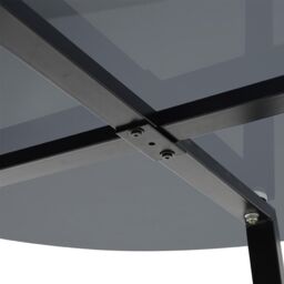 Living and Home Modern Round Table with Tempered Glass for Dining Meeting Living Room in Black - thumbnail 7