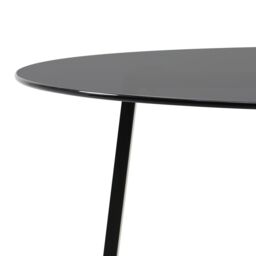 Living and Home Modern Round Table with Tempered Glass for Dining Meeting Living Room in Black - thumbnail 8