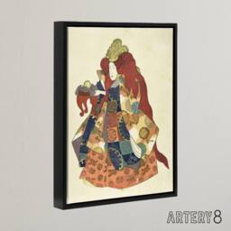 "Artery8 Sea God Riujin Japanese Kabuki Actor Kuniyoshi Framed Canvas Wall Art in Brown - Size: W12"" x H16""" - thumbnail 2