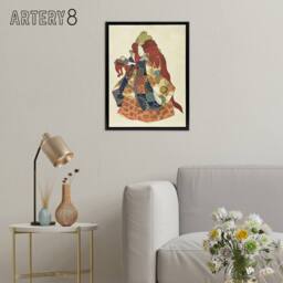 "Artery8 Sea God Riujin Japanese Kabuki Actor Kuniyoshi Framed Canvas Wall Art in Brown - Size: W12"" x H16""" - thumbnail 3