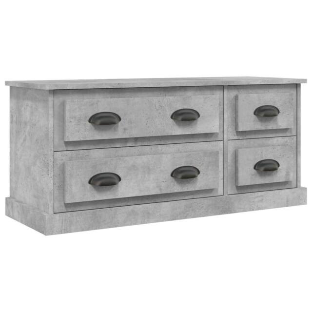 Berkfield Home TV Cabinet Concrete Grey 100x35.5x45 cm Engineered Wood - image 1