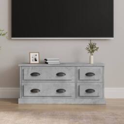 Berkfield Home TV Cabinet Concrete Grey 100x35.5x45 cm Engineered Wood - thumbnail 2
