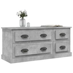 Berkfield Home TV Cabinet Concrete Grey 100x35.5x45 cm Engineered Wood - thumbnail 4