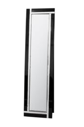 MirrorOutlet 'Aston' Black All Glass Venetian Full Length Cheval Mirror 150 x 40 CM - thumbnail 2