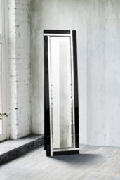 MirrorOutlet 'Aston' Black All Glass Venetian Full Length Cheval Mirror 150 x 40 CM