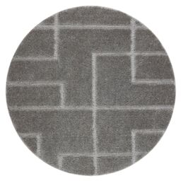 RugsX Dywaniki Łazienkowe Rug in Grey - Size: 100 cm diameter - thumbnail 1