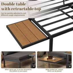 Direct Wicker Outdoor Garden Furniture Set (2 Double Sofas + 1 Ottoman) in Dark Grey - Size: 4 Person - thumbnail 3