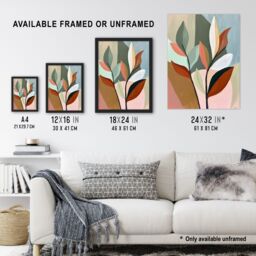 "Artery8 Modern Botanical Leaves Plant Lover Painting Framed Art Print - Size: W12"" x H16""" - thumbnail 3