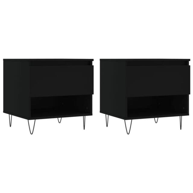 Berkfield Home Coffee Tables 2 pcs Black 50x46x50 cm Engineered Wood - Size: 50 x 46 x 50 cm - image 1
