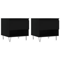 Berkfield Home Coffee Tables 2 pcs Black 50x46x50 cm Engineered Wood - Size: 50 x 46 x 50 cm - thumbnail 1