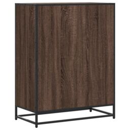 Berkfield Home Shoe Cabinet Brown Oak 75x38x97.5 cm Engineered Wood & Metal - thumbnail 6
