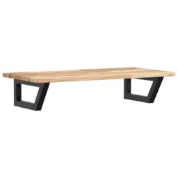 Berkfield Home Elegant Basin Shelf Wall Mounted Steel & Solid Wood Acacia in Brown - thumbnail 3