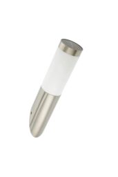 CGC Lighting 'Coze' Stainless Steel Angled Solar Wall Lamp 4000K Natural White LED Light IP44 in Silver - thumbnail 2
