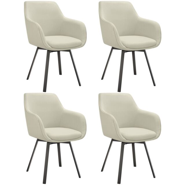 tectake Dining Chair Alicon Set Of 4 - Greige in Beige - Size: 4 Pack - image 1