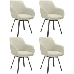 tectake Dining Chair Alicon Set Of 4 - Greige in Beige - Size: 4 Pack