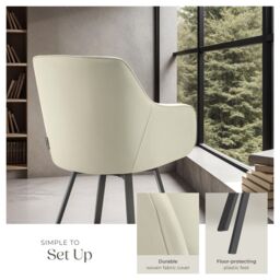 tectake Dining Chair Alicon Set Of 4 - Greige in Beige - Size: 4 Pack - thumbnail 4