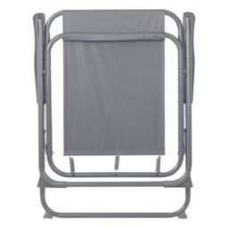 Harbour Housewares 6x Folding Metal Beach Chairs - Portable Canvas Garden Beach Chairs in Grey - thumbnail 5